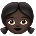 👧🏿 girl: dark skin tone display on Apple